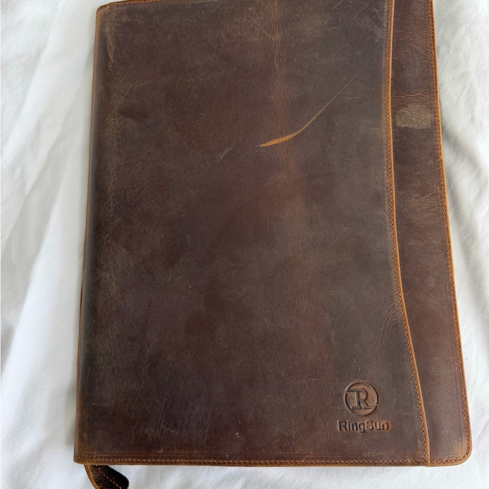 RingSun Dark Brown Leather Binder